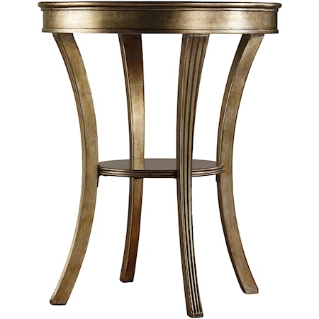 Round Mirrored Accent Table 