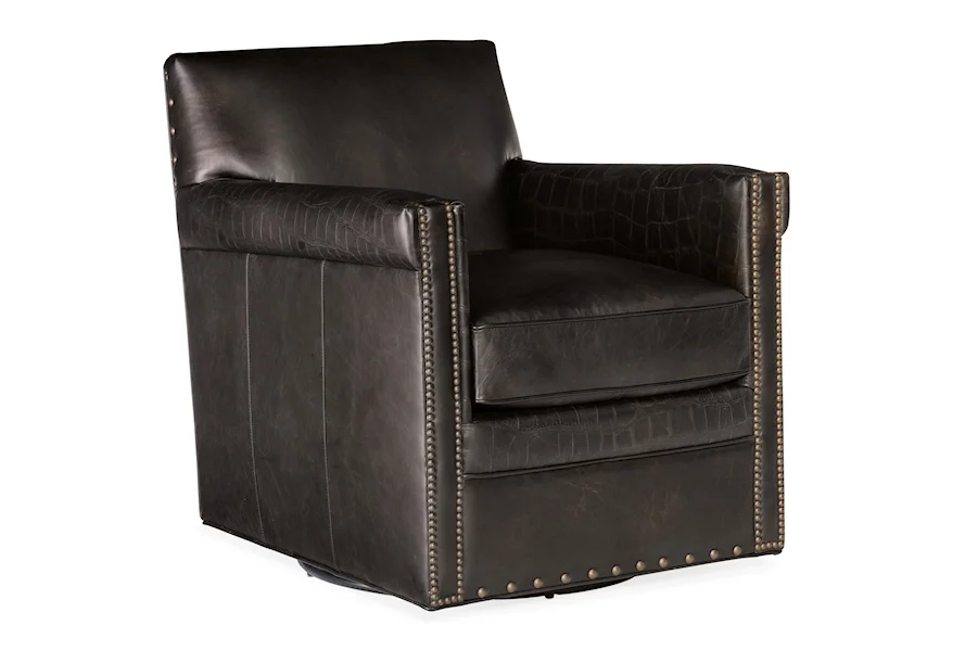 Club Chairs Potter Swivel Club Chair by Hooker Furniture at Zak's Home