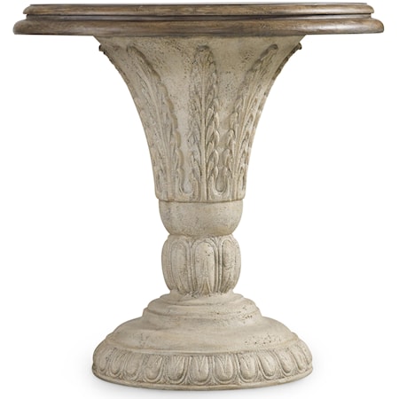 Round Accent Table with Fauna Decorated Pedestal