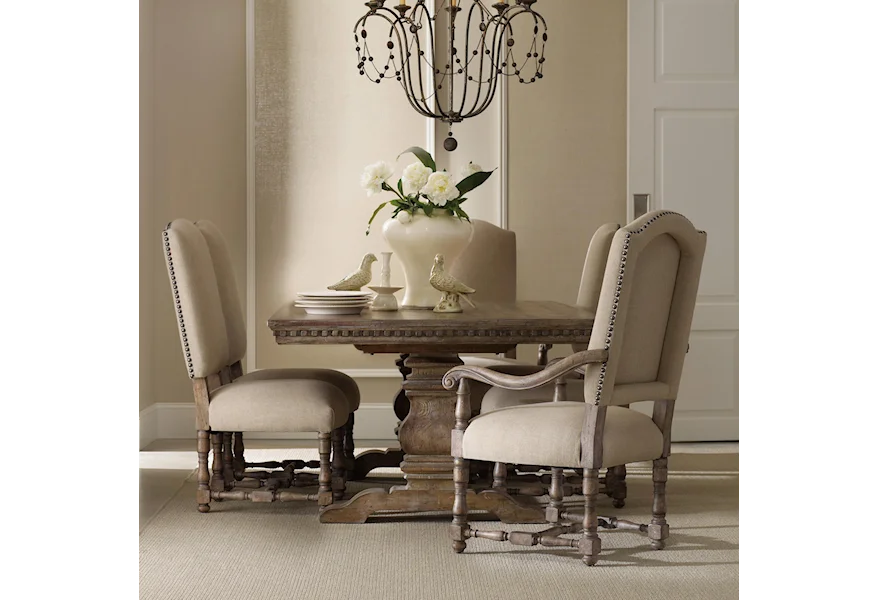 Sorella Rectangular Table with Upholstered Chairs by Hooker Furniture at Stoney Creek Furniture 