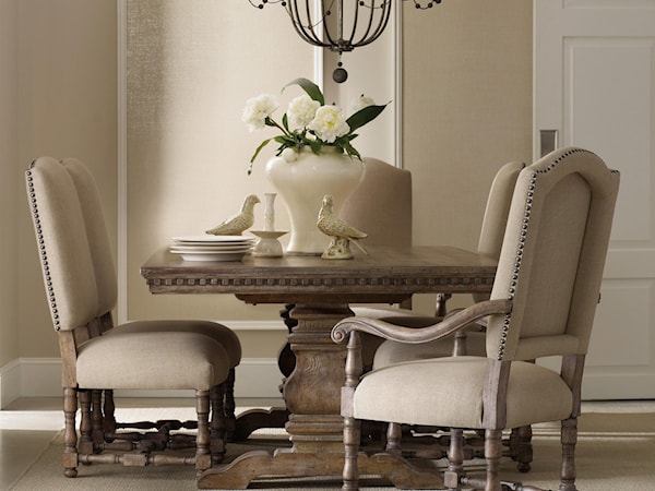 Rectangular Table with Upholstered Chairs