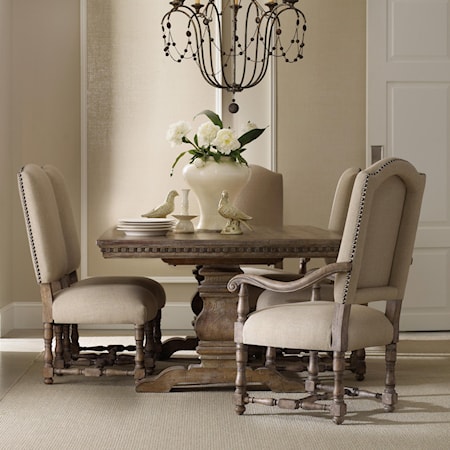 Rectangular Table with Upholstered Chairs