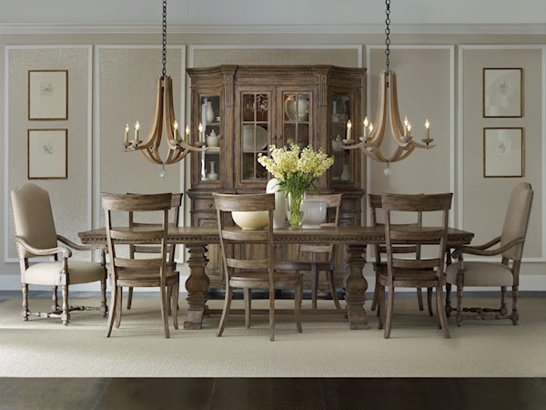 Rectangular Table with Mixed Style Chairs