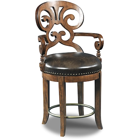 Jameson Traditional Leather Counter Stool