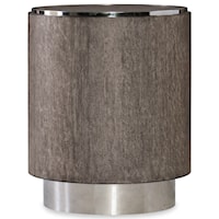  Contemporary Round End Table with Stainless Steel Base