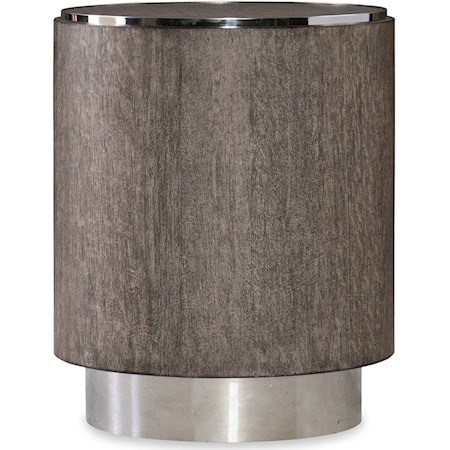  Contemporary Round End Table with Stainless Steel Base