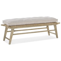 Bed Bench with Woven Seat and Performance Fabric