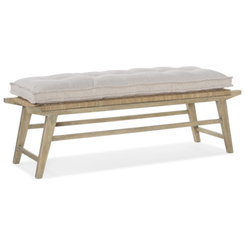 Bed Bench with Woven Seat and Performance Fabric