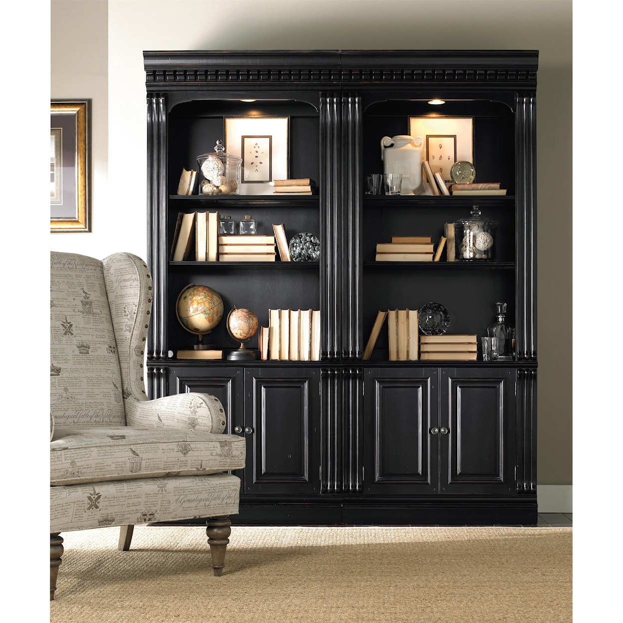 Hooker Furniture Telluride Bunching Bookcase with Doors