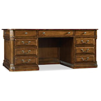 Leather Topped Traditional Executive Desk