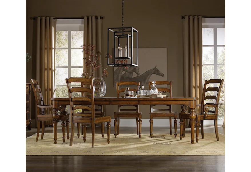 Tynecastle 7 Piece Dining Set with Side Chairs by Hooker Furniture at Stoney Creek Furniture 