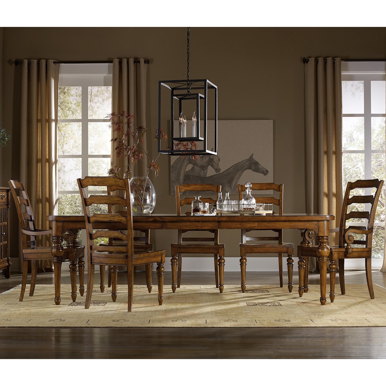 Hooker Furniture Tynecastle 7 Piece Dining Set with Side Chairs