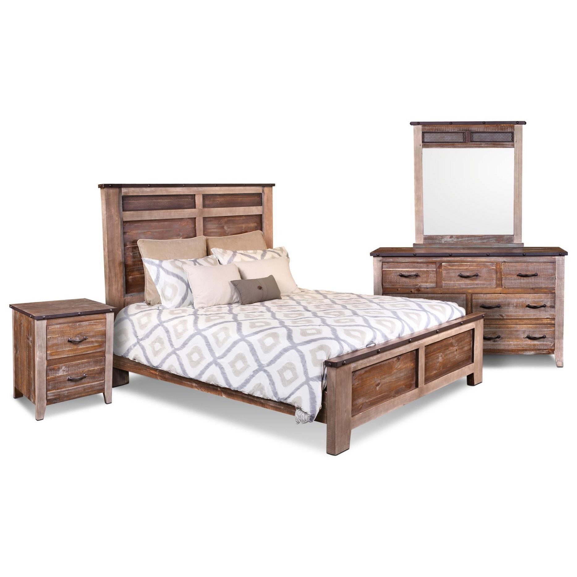 Horizon Home Urban Loft King Industrial Panel Bed