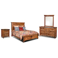 East King Bed, Dresser, Mirror and 1 Nightstand