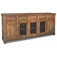 Rustic 82” Console with Metal Banding