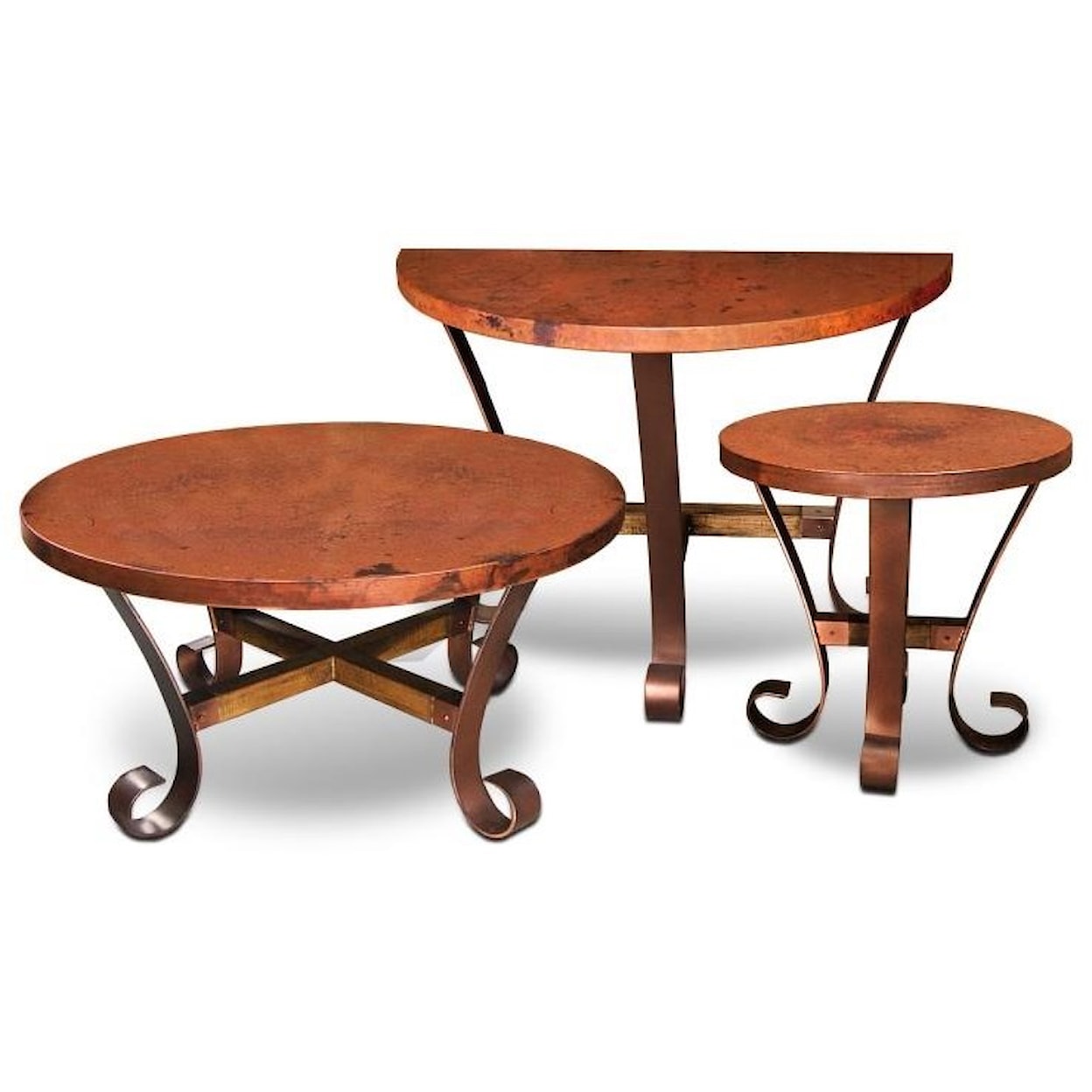 Horizon Home Barcelona Round Cocktail Table and 2 Round End Tables 