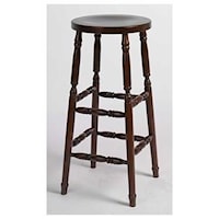 Customizable Solid Wood Kitchen Stool 30" Turned Leg