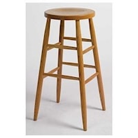 Customizable Solid Wood Kitchen Stool 30" Plain Leg