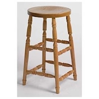 Customizable Solid Wood Swivel Barstool 24" Turned Leg