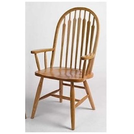 Solid Wood Customizable High Back Arm Chair