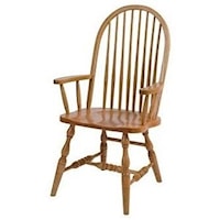 Solid Wood Customizable Deluxe High Back Arm Chair