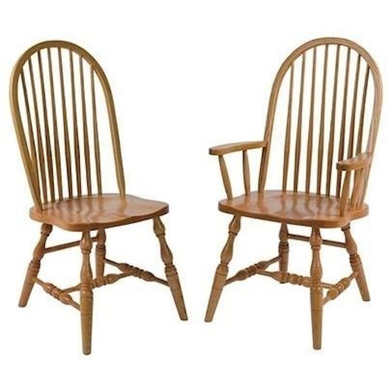 Horseshoe Bend Bent Feather Solid Wood Deluxe High Back Arm Chair