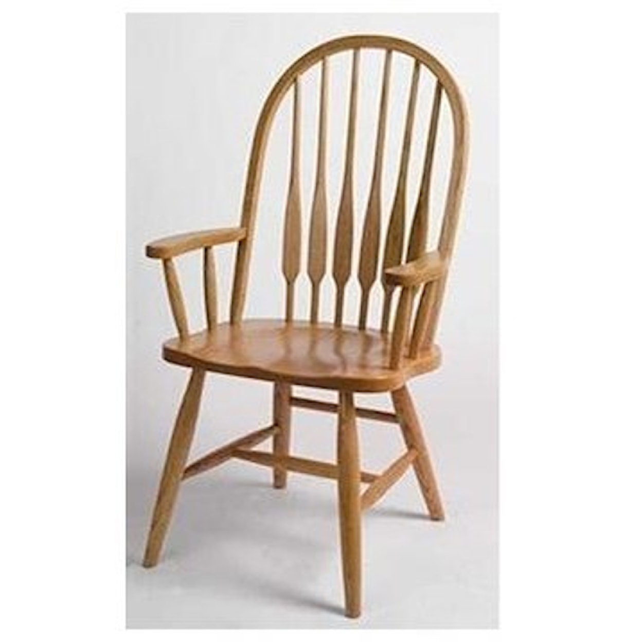 Horseshoe Bend Feather Back Solid Wood High Back Spindle Arm Chair
