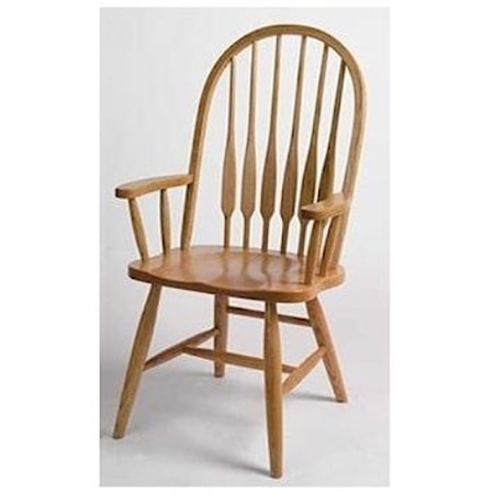 Solid Wood High Back Spindle Arm Chair