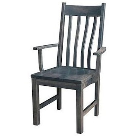 Customizable Slat Back Arm Chair