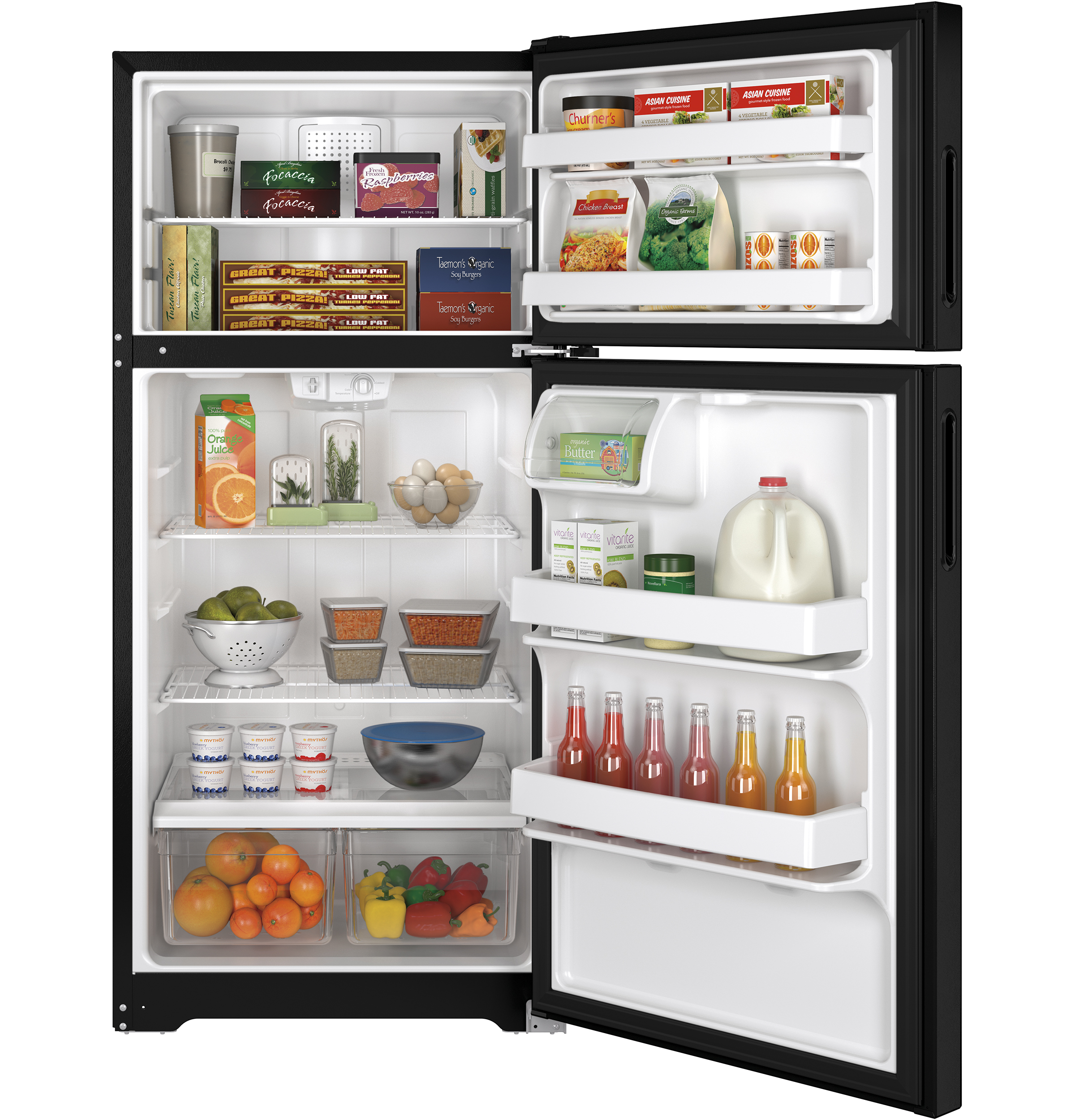 14.6 Cu. Ft. Recessed Handle Top-Freezer Ref