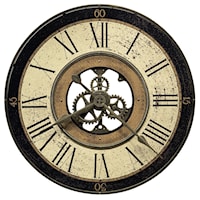 Brass Works Wall Clock with Visible Gears