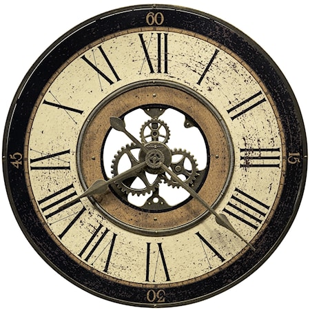 Brass Works Wall Clock with Visible Gears