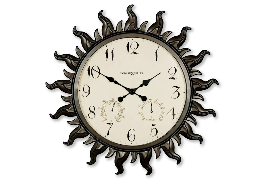 Wall Clocks Sunburst II Wall Clock by Howard Miller at Swann's Furniture & Design