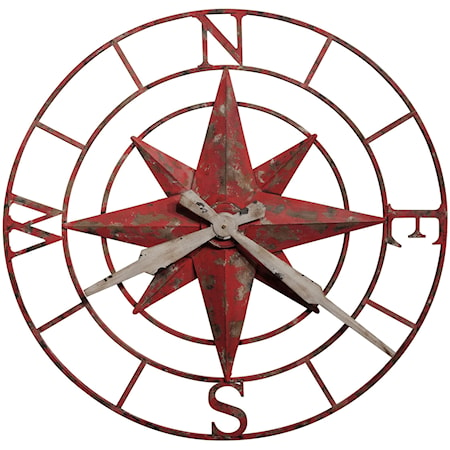 Compass Rose Wall Clock