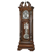 Stratford Grandfather Clock with Decorative Vine and Shell Overlay