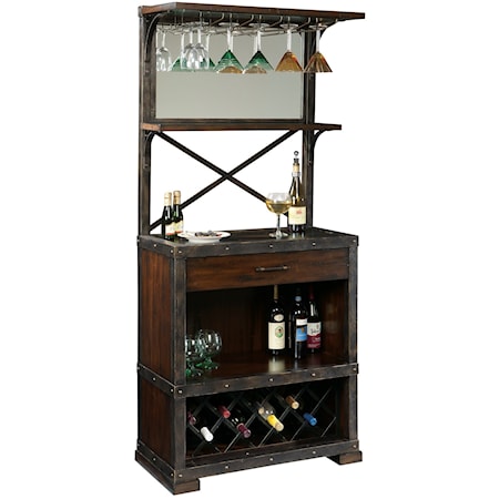 Red Mountain Wine Cabinet with Stemware Rack