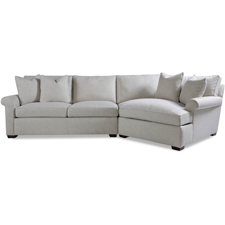 2 Pc Sectional Sofa w/ Roll Arm