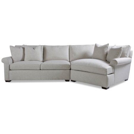 2 Pc Sectional Sofa w/ Roll Arm