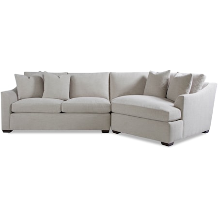 2 Pc Sectional Sofa w/ Flare Arms