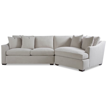 2 Pc Sectional Sofa w/ Flare Arms