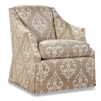 Traditional Skirted Chair with Flair Tapered Arms