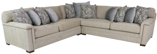 Contemporary L-Shape Sectional with Track Arms