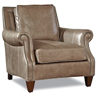 Transitional Chair with Rolled Arms and Nailheads