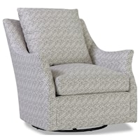 Contemporary Swivel Glider Chair with Flare Tapered Arms