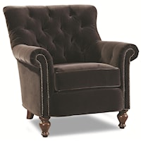 Upholstered Chair with Tufted Back and Nail Head Trim
