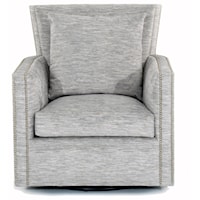 Contemporary Swivel Chair with Nailhead Trim