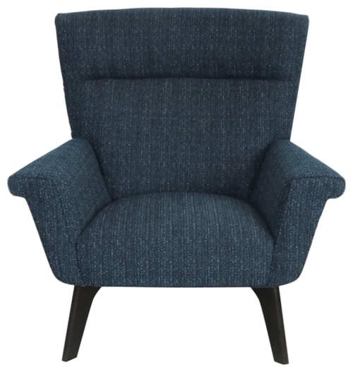 Mid-Century Modern Upholstered Accent Chair with Flared Arms and Splayed Legs