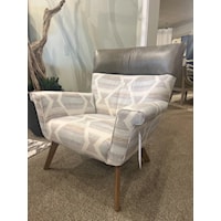 Mid-Century Modern Upholstered Accent Chair with Flared Arms and Splayed Legs