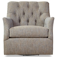 Transitional Swivel Chair with Tufted Back