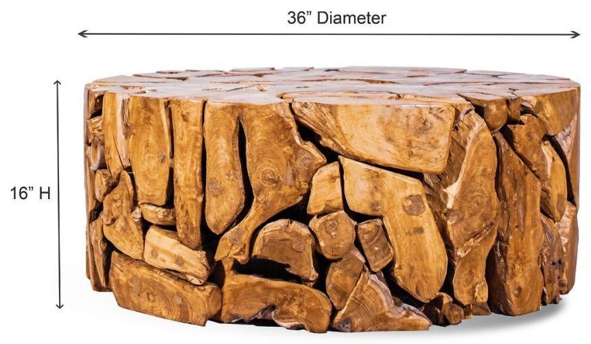 Ibolili Coffee Tables Teak Slice Coffee Table